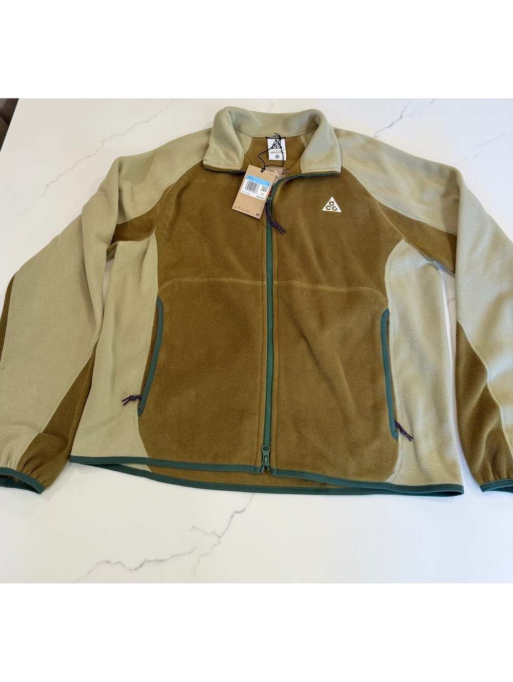 NEW $135 Nike ACG Polartec Full Zip Wolf Tree Fleece Jacket Olive Green Medium